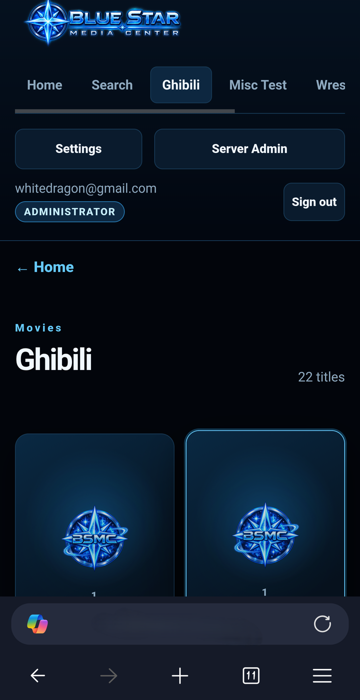 Mobile library browsing screen
